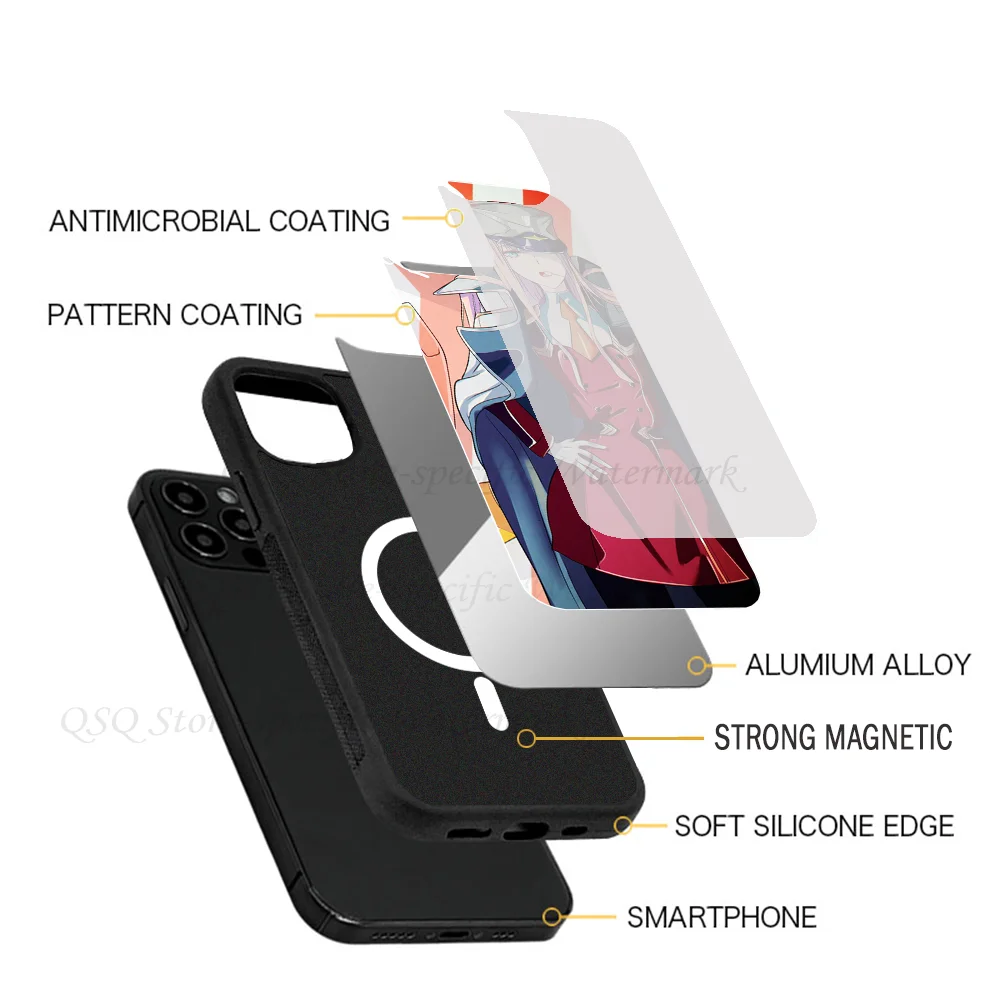 Anime D-Darling In The Franxx Zero Two Phone Cases For IPhone 15 14 13 Pro Max 11 12 Mini Alex Mirror TPU Shell