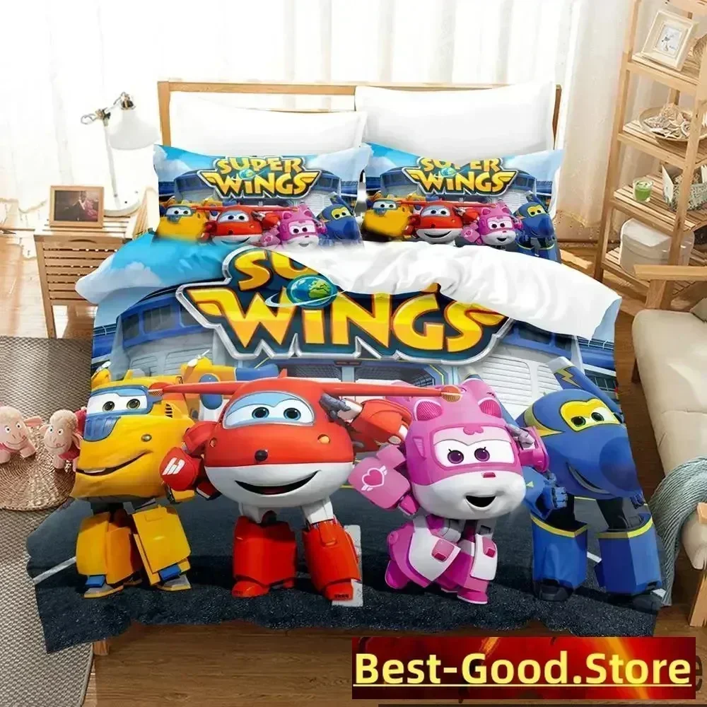 3D Print Super Cartoon Wings Bedding Set Duvet Cover Sheet Printed Bed Set Pillowcase Bed Full Queen King Size Comforter Bedroom