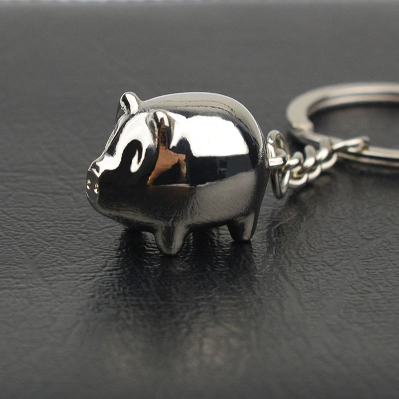 Cute Exquisite Small Pig Keychain Fashion Bag Charm Accessories Alloy Car Key Holder Pet Animal Pendant Bag Key Chain Gifts