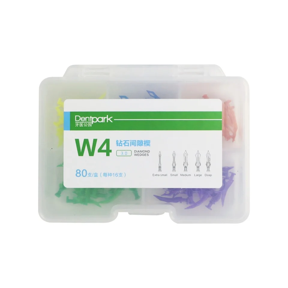 

80Pcs/Box Dental Plastic Wedges Diamond Shape Interproximal Wedge High Quality Matrix System Clinical Dentistry Supplies Kit