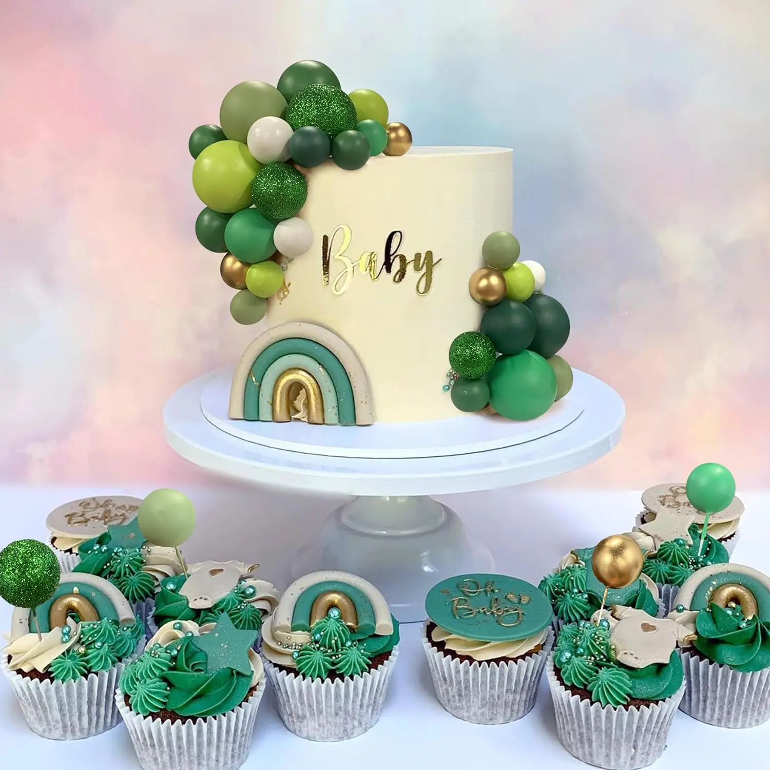 56 Stück Kugel-Kuchen-Picks, bunter kugelförmiger Kuchenaufsatz, Perlenkugeln, Cupcake-Kucheneinsatz-Aufsatz für Hochzeit, Geburtstag, Party – Detail 24