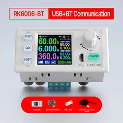 RK6006 Zasilacz regulowany DC 6A 60V DC do DC Step Down Voltage Bench Firmware Upgrade USB Stabilizowany konwerter napięcia Buck