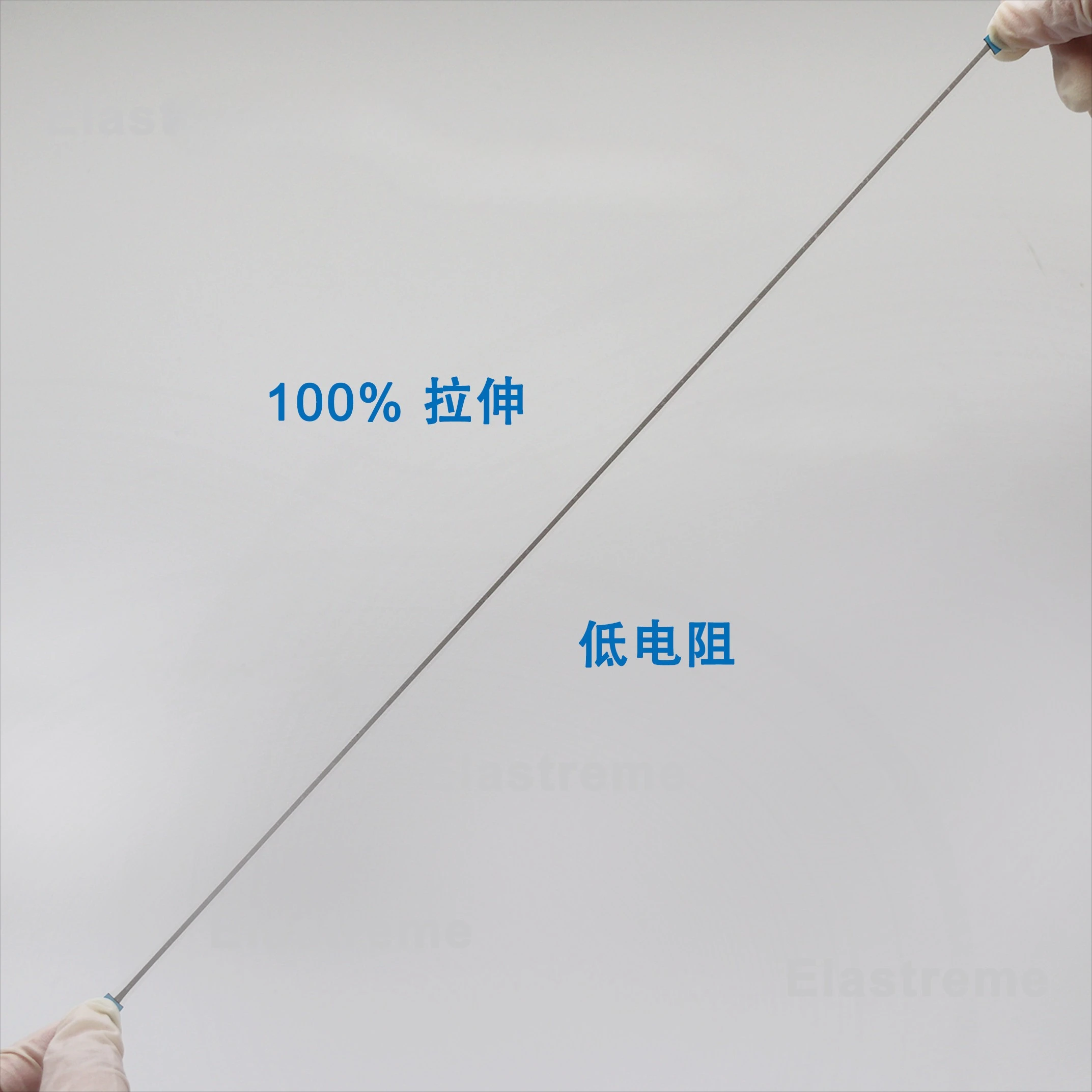 Stretchable liquid metal wire/elastic conductor