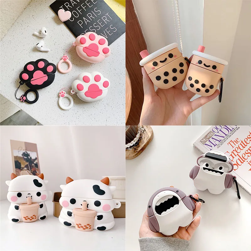 3D Cat Paw การ์ตูนซิลิโคนหูฟังสำหรับ Apple Airpods Pro 3ชุดหูฟังไร้สายบลูทูธปกป้องหวานน่ารัก-Lost