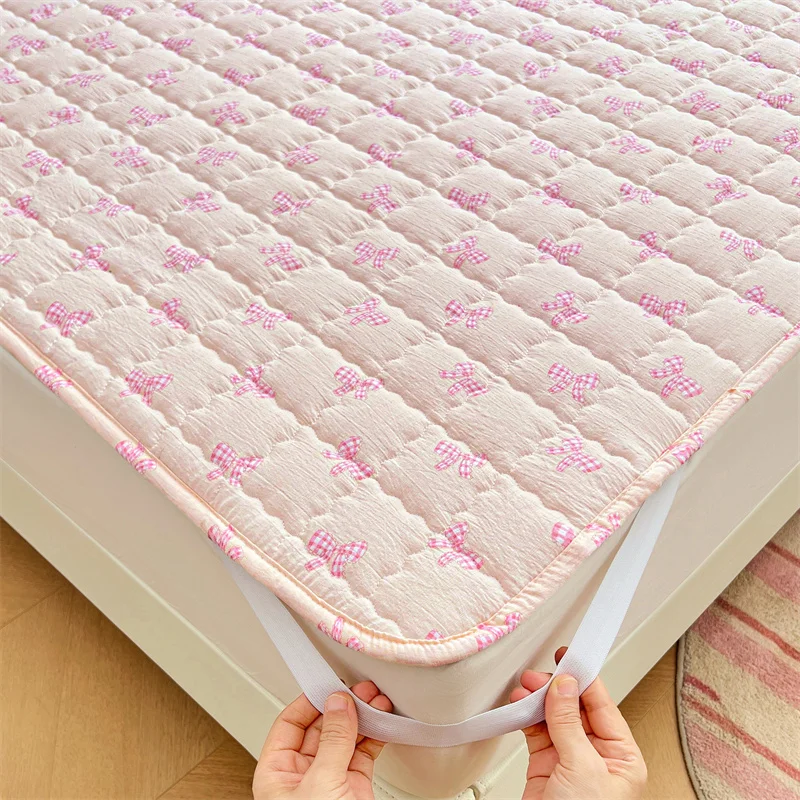 Queen Size Mattress Topper Thicken Bed Linen Printed Mattresses Floor Adults Kids Bed Pad 매트리스 토퍼 (Pillowcase Need Order)