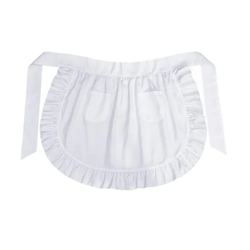 Femme demi taille cuisine tablier de cuisine court Lolita femme de chambre Sexy dentelle noir blanc bavoir beauté fleur café tablier travail à domicile