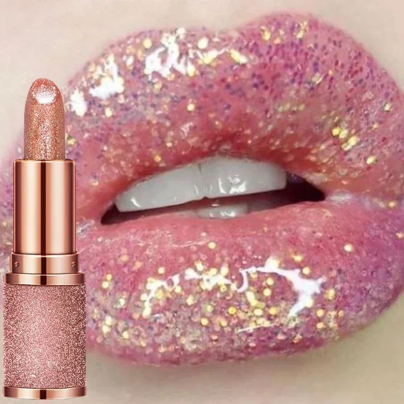 Pintalabios con purpurina que cambia de Color y temperatura, maquillaje de labios Sexy de terciopelo hidratante de larga duración, tinte de labios mate rojo y rosa