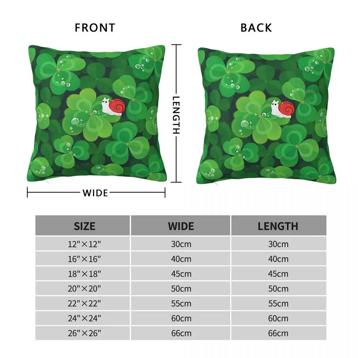 Happy Lucky Snail Square Pillowcase Pillow Cover Polyester Cushion Zip Decorative Comfort Throw Pillow for Home Bedroom