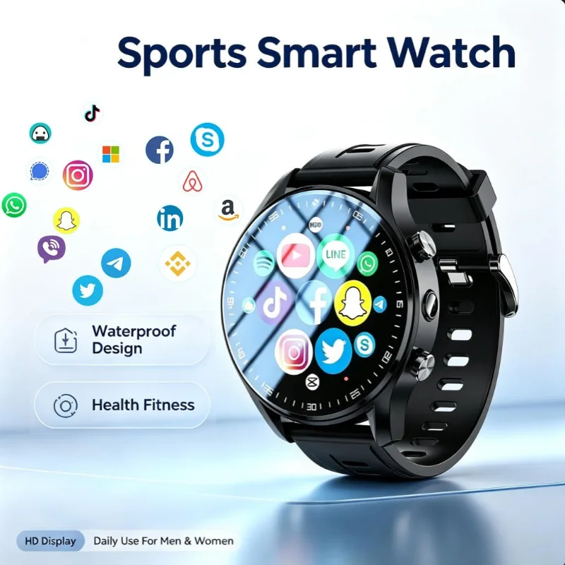Unisex Smart Watch For Men Women Multi-App Supported Bluetooth Call Large Storage Fitness Tracking Sports Running Wristwatch