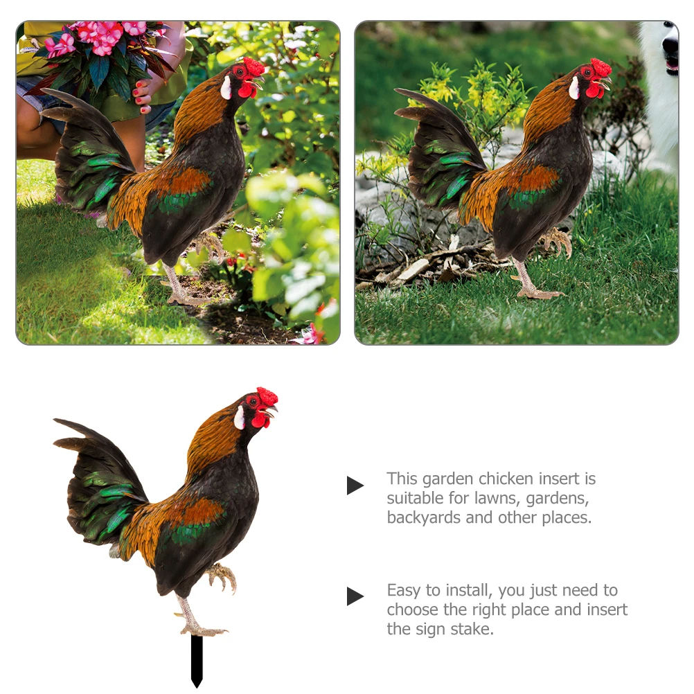 

Acrylic Chicken Stakes Garden Stakes Decorative Decorative Lawn naments Yard Decoration Mirror Inserts Outdoor