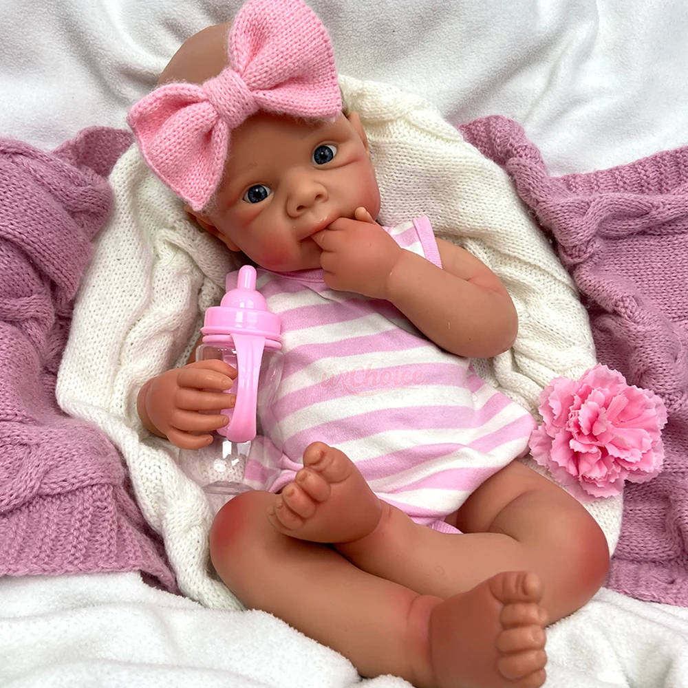 21 Inch Custom Reborn Baby Dolls Silicone Full Body Open Eyes Weighted Cuddly Heavy Reborn Baby Dolls for Artist Children Gift