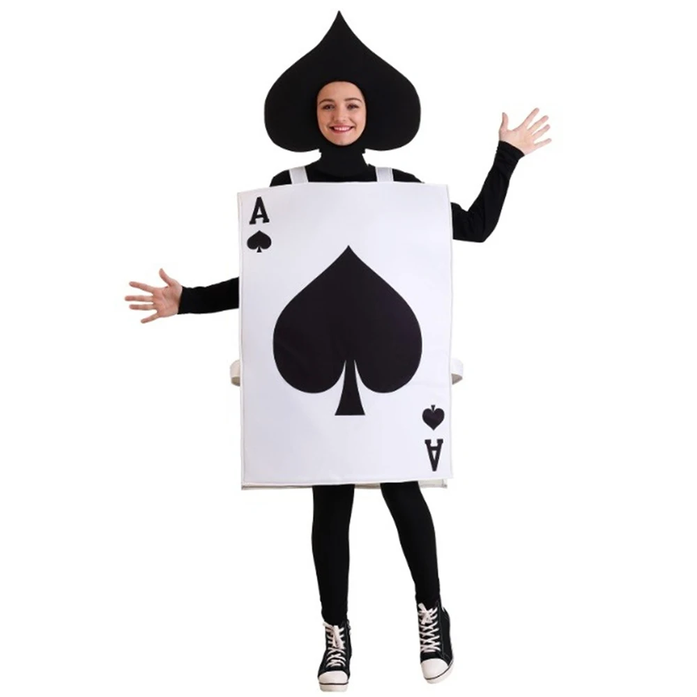 

Alice in Wonderland Soldier Poker Playing Card Ace of Spades Costume for Children Boys Girls Umorden