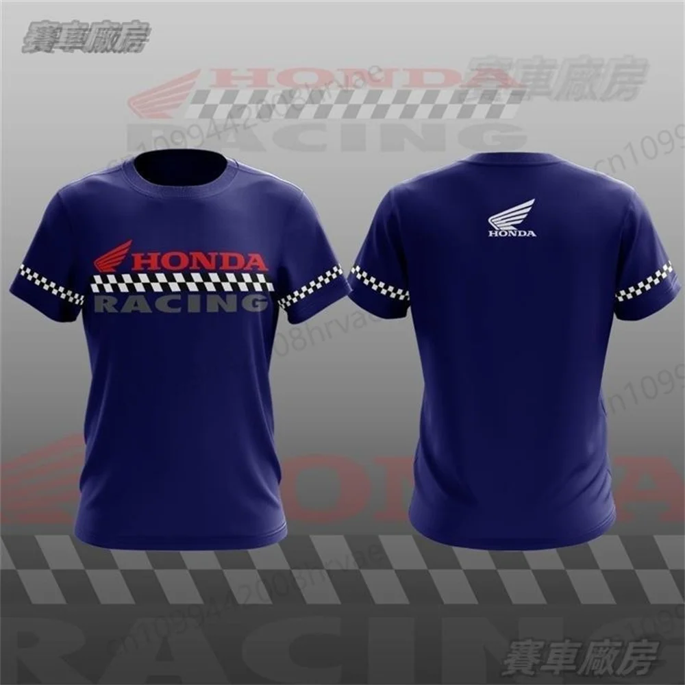 HONDA 2025 fashion racing casual round neck short-sleeved tops outdoor men's cycling, off-road sports T-shirts