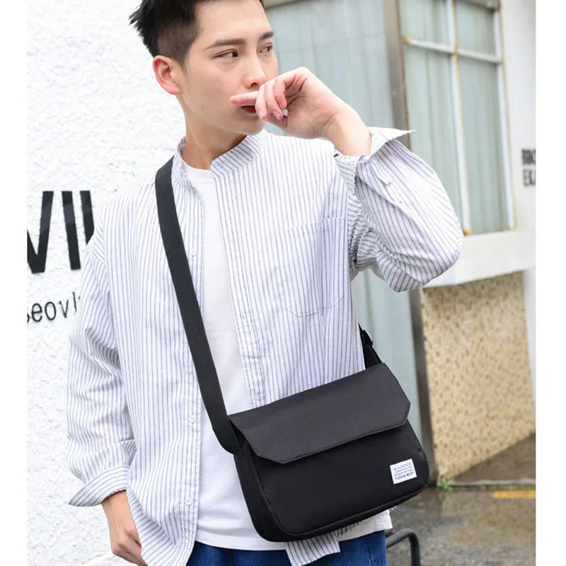 Youth Men Nylon Shoulder Messenger Bag Large Capacity Crossbody Bags For Teenager Shoulder Bag Retro Male Handbags