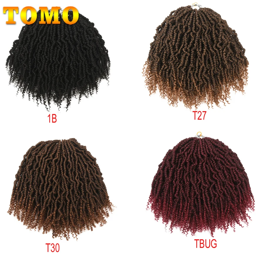 TOMO Bomb Twist Crochet trecce 14 24 pollici 24 radici Spring Twist intrecciare i capelli Mini Passion Twist capelli sintetici con estremità ricci