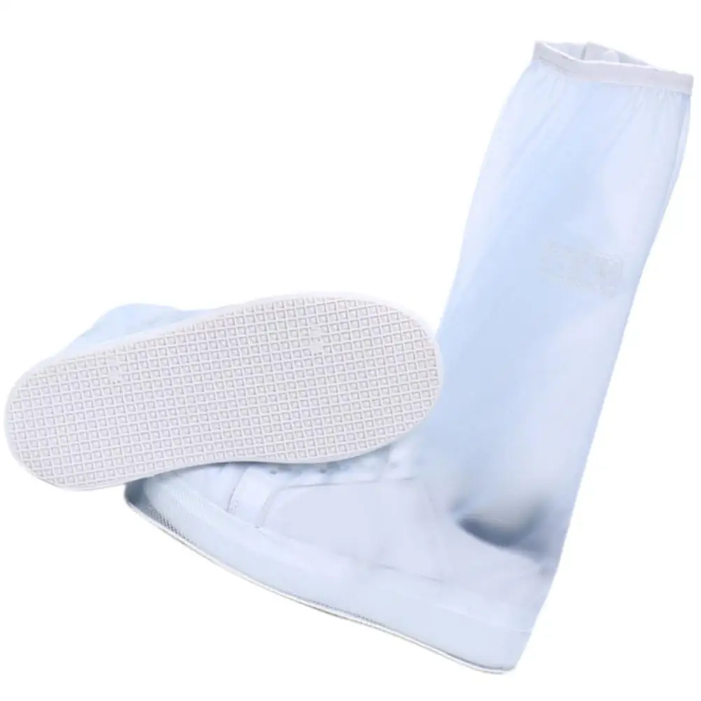 Waterproof Shoe Covers Reusable Boot Protectors Tall Barrel Rain Shoes PVC Material Skidproof Foldable Labor Protection Hygiene