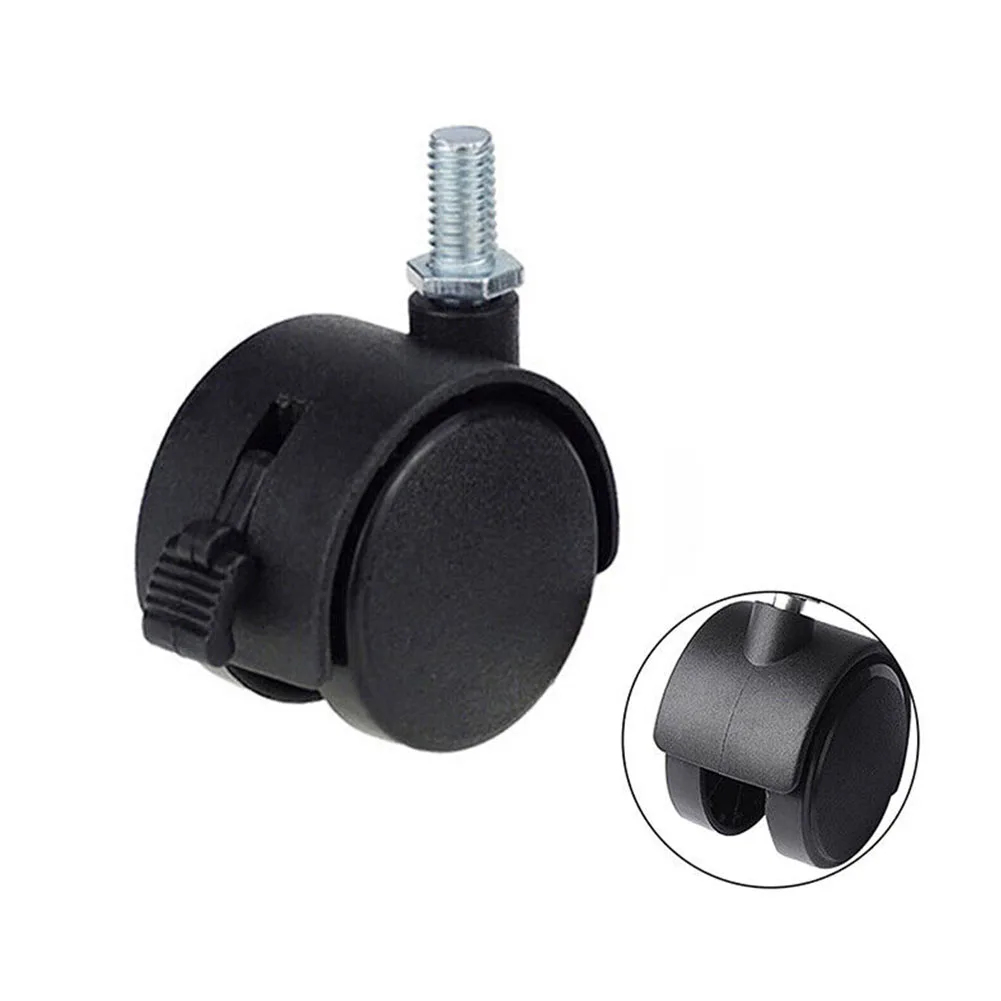 Double Wheels Furniture Wheels For Home And Office Suitable For Trolleys Threaded Rod Connector Wheel Size 40x30mm