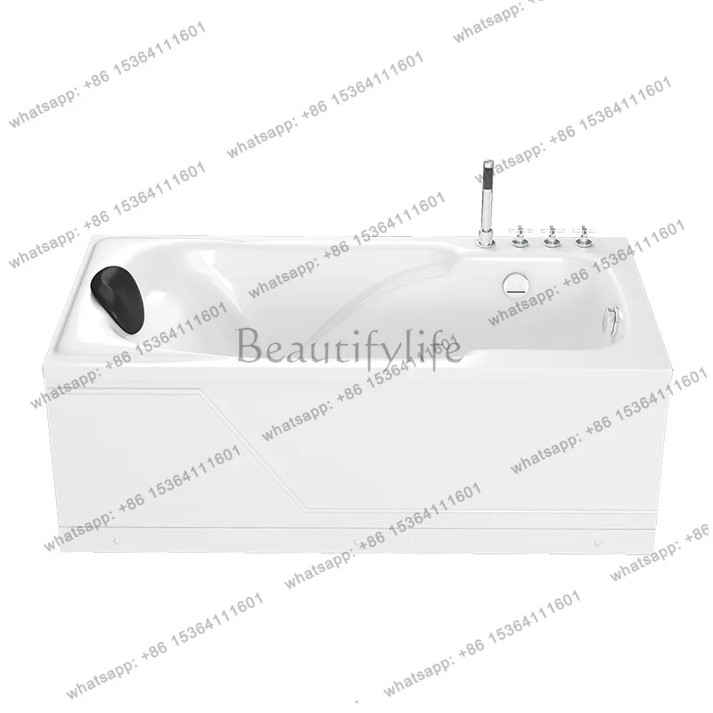 single white bathtub, engineering skirt cylinder, five-piece massage optional bathtub