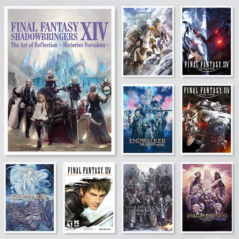 Modern Hot Video Game Final-Fantasy XIV Poster Prints FF14 Vaporwave Canvas Painting Wall Art for Gamer Room Home Decoration