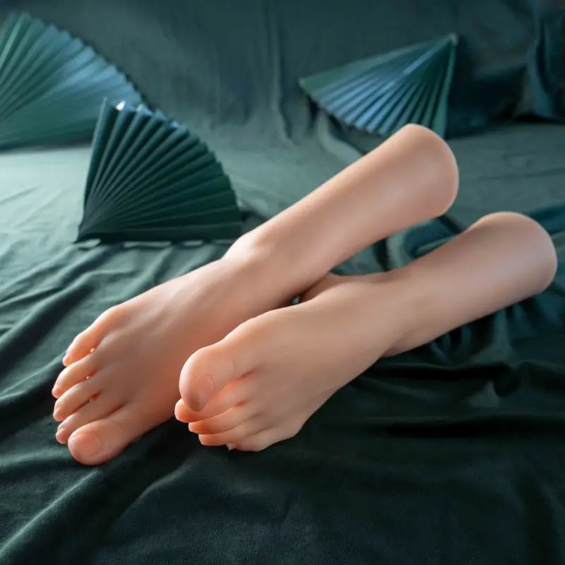 Lifelike Female Silicone Foot Model Simulation Fake Nail Practice Foot Fetish Model For Footjob Shoes Jewelry Display TG3728