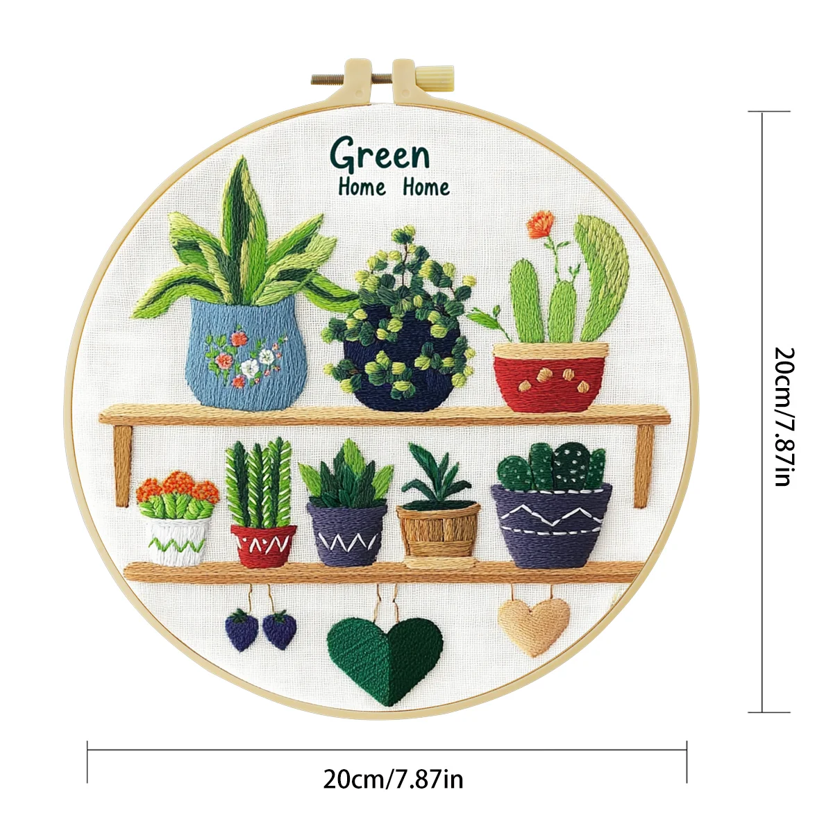 1 Stück 20X20CM/15X15CM 7,87/6,3 Zoll Stickerei-Starter-Kit DIY-Set Heimdekoration – Detail 4