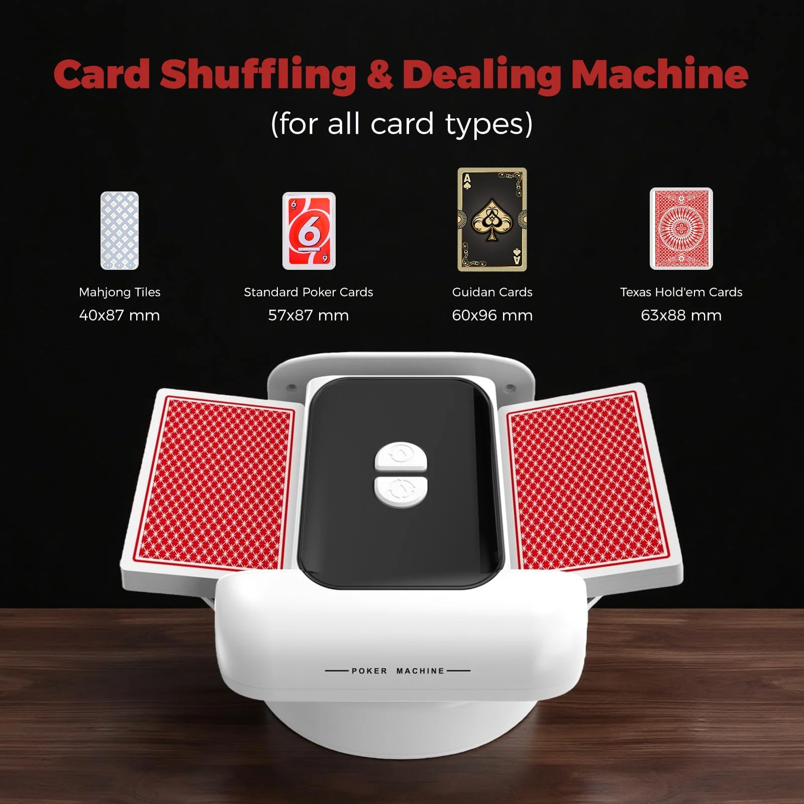 Automatic Card Shuffler for 1-2 Decks, One-Click Shuffling and Manual Mode, Portable Rechargeable (2500mAh)