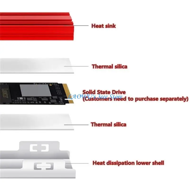 Y8AD NVME Heatsink Aluminum M.2 SSD Cooling Heatsink M.2 NVME 2280 Hard Disk Heat Dissipation Radiator for NVME M.2 2280 SSD