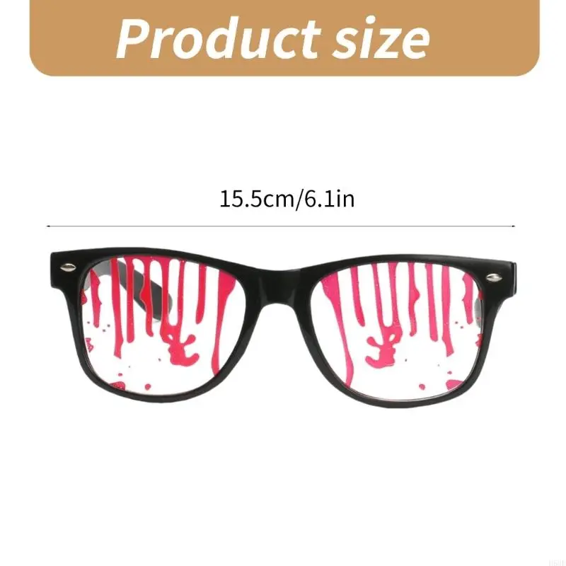 H58E Splattered Blood Glasses Halloween Glasses Decorative Glasses Party Glasses