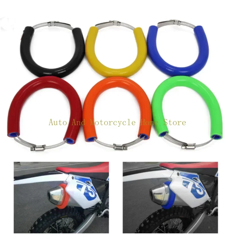 Universal Motorcycle Oval Exhaust Protector Can Cover For ATV Dirt Bike Accessories Silicone Guard Anti-hot 250 350 450 500 CC