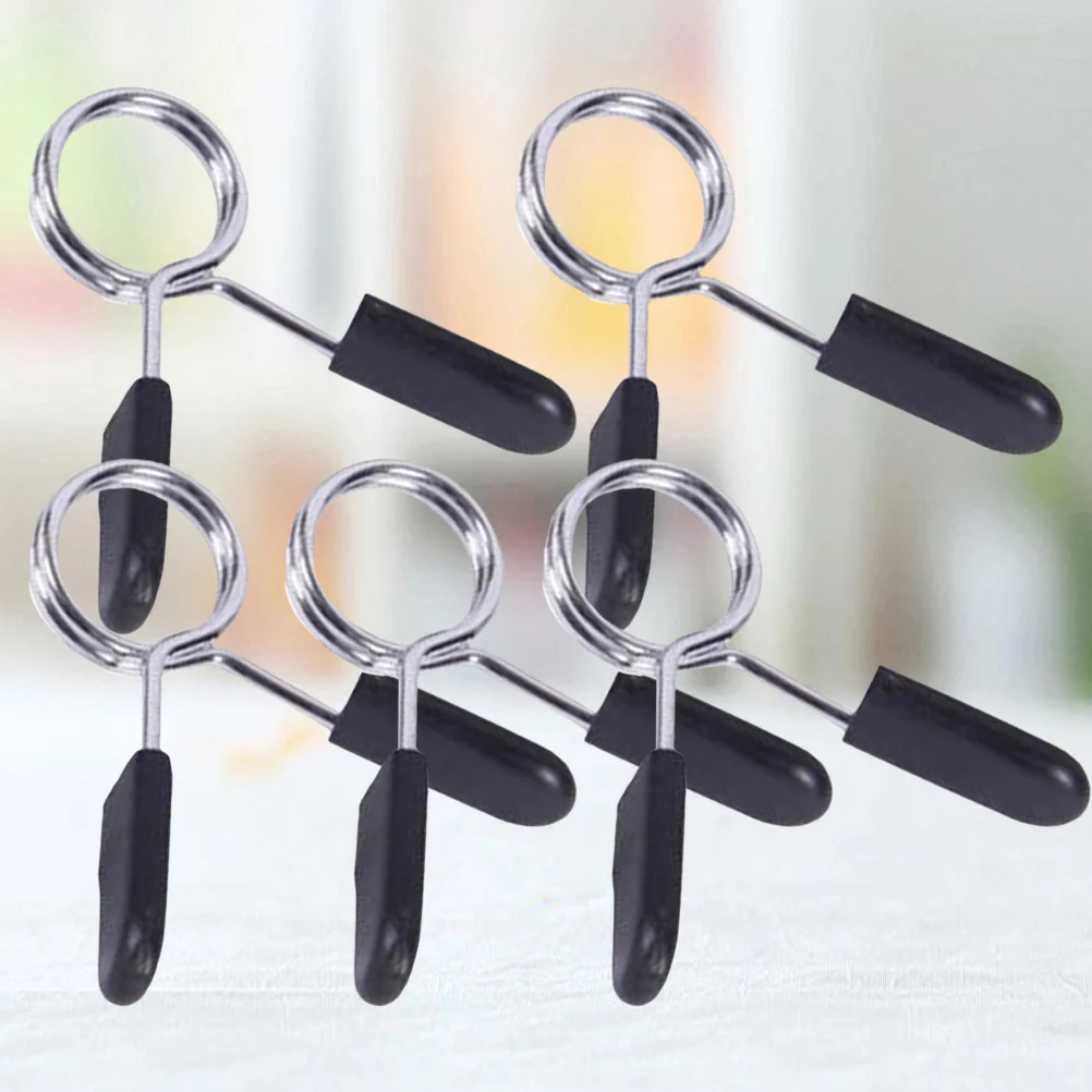 

5 Pcs Spring Clip Clamp Sprung Collar Barbell Dumbbell for Weightlifting Sports