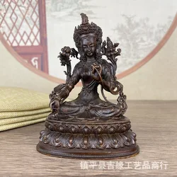 Antique Tibetan style Buddha ornament 10cm small inch Buddha Green Tara Buddha statue retro domestic ornaments small Buddha stat