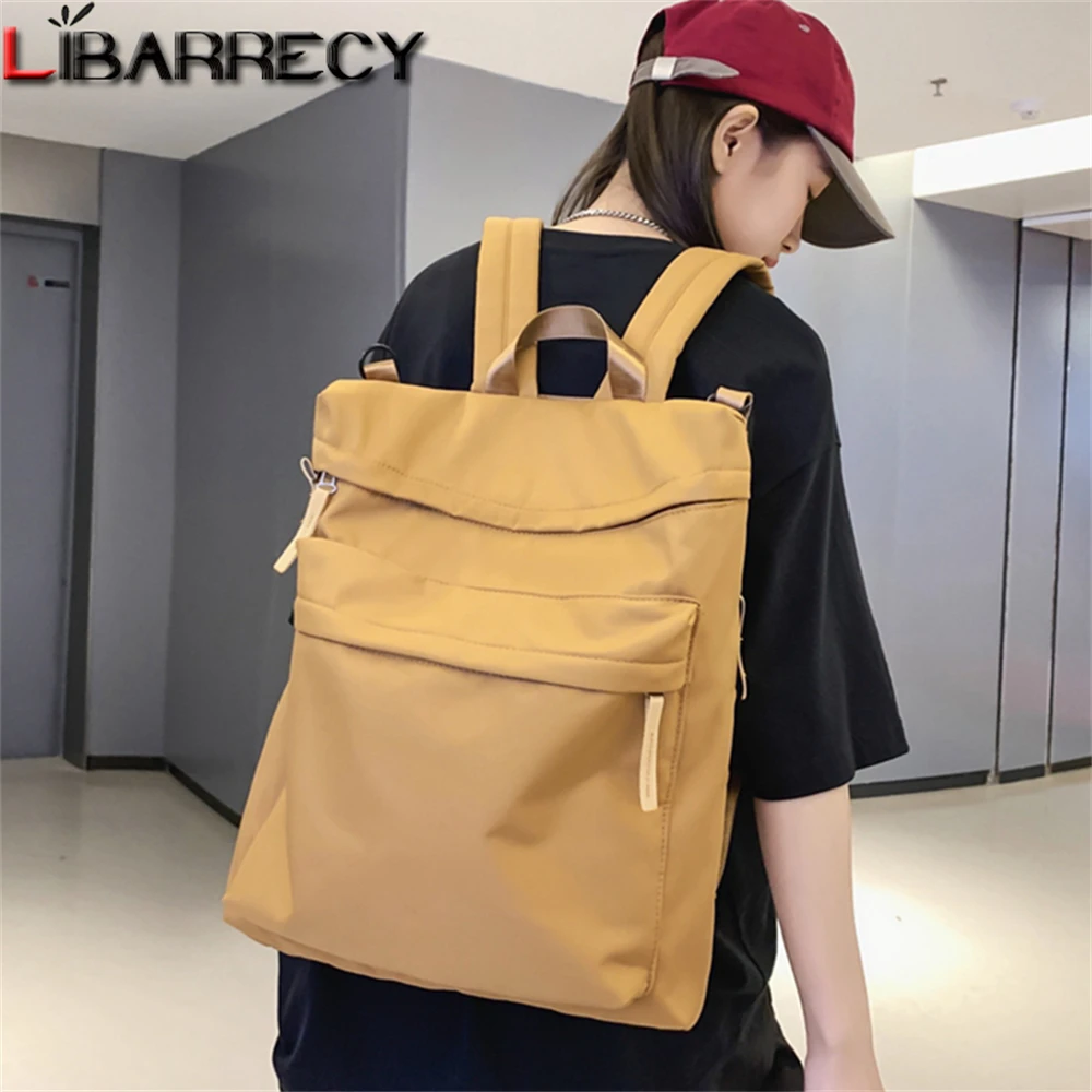 

Waterproof Solid Color Women Backpack Female Kawaii Nylon School Bags for Teenagers Girls Student Laptop School Backpack Bookbag