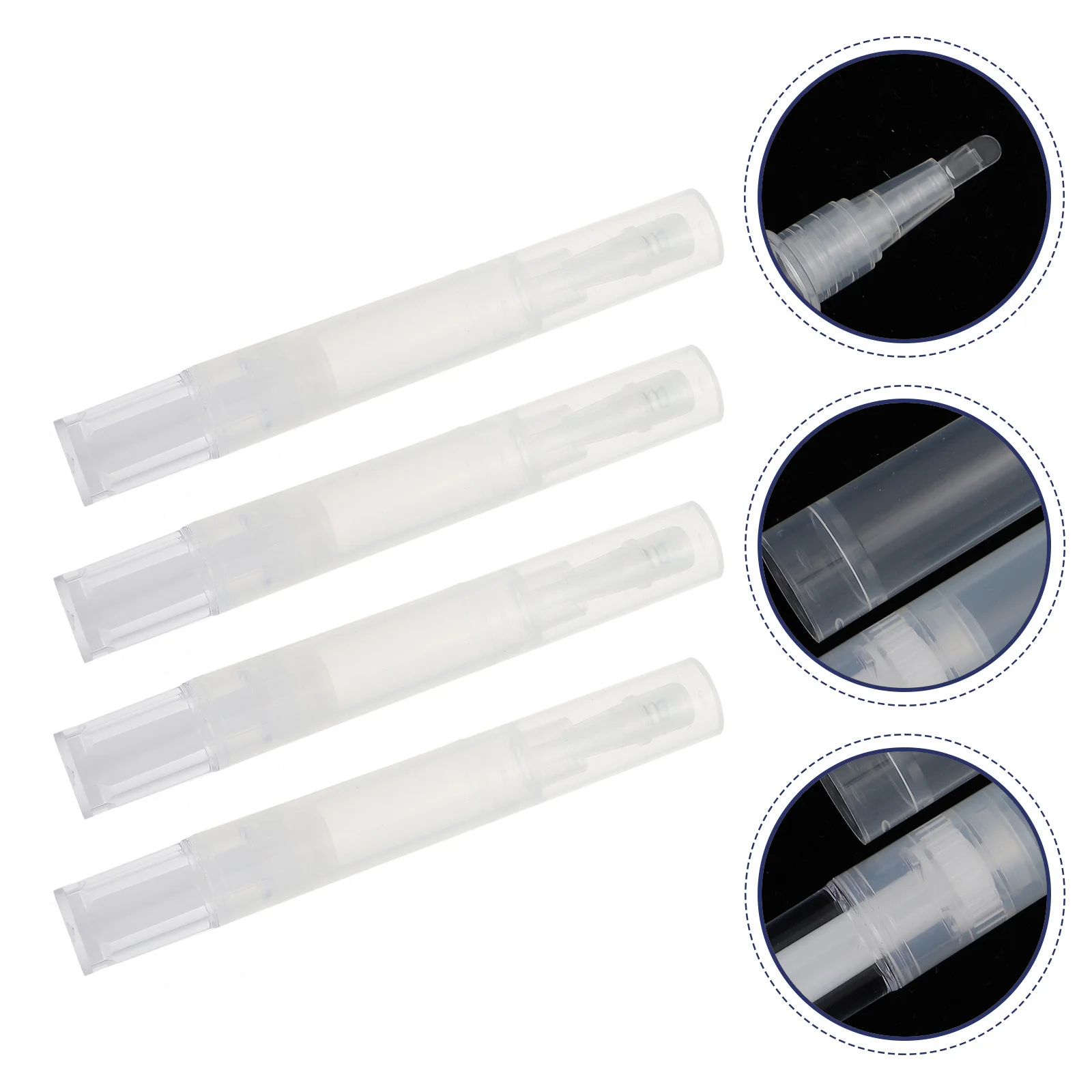 4 pezzi applicatore per lucidalabbra penna per olio nutrizionale per unghie riutilizzabile contenitore per liquidi per trucco penna a pennello vuota per la crescita delle ciglia essenziale