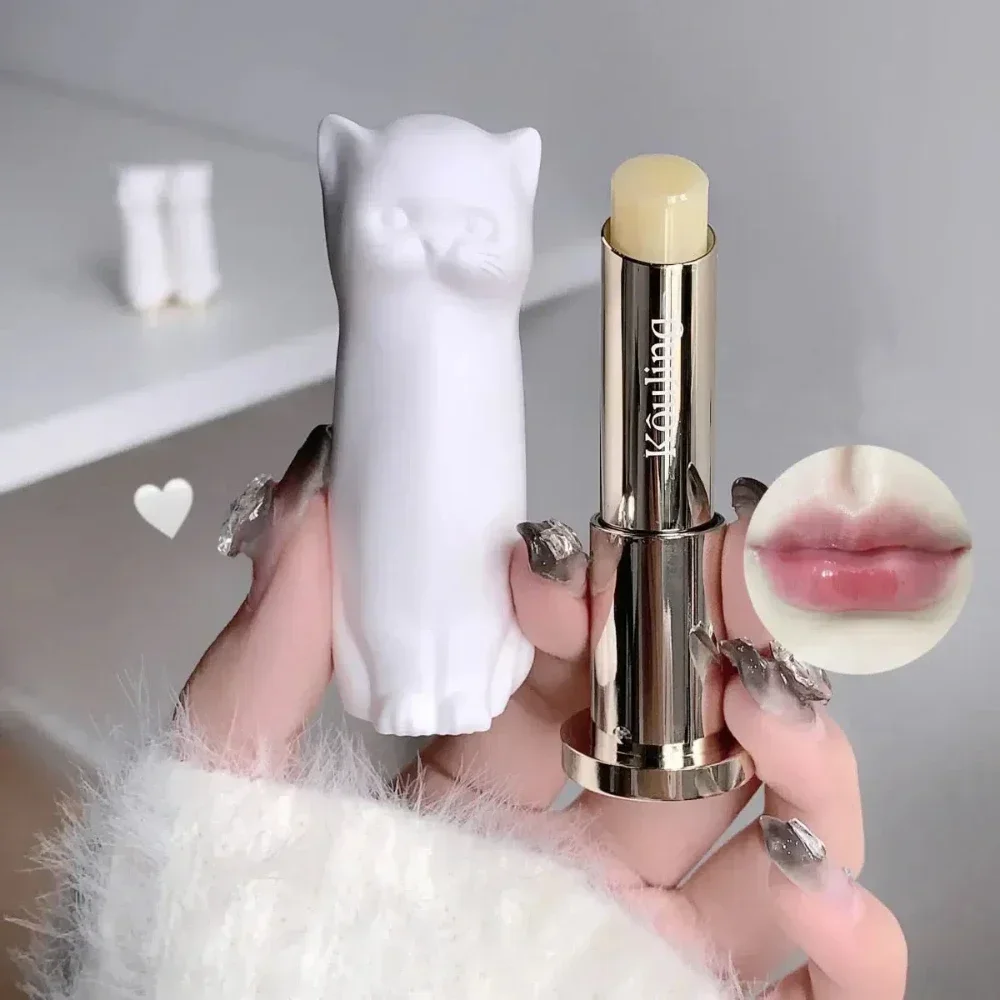 Bálsamo labial de gato, lápiz labial que se desvanece para prevenir la sequedad, elimina las líneas secas, hidrata el brillo de labios, cuidado de los labios, Cosméticos de reparación nutritivos