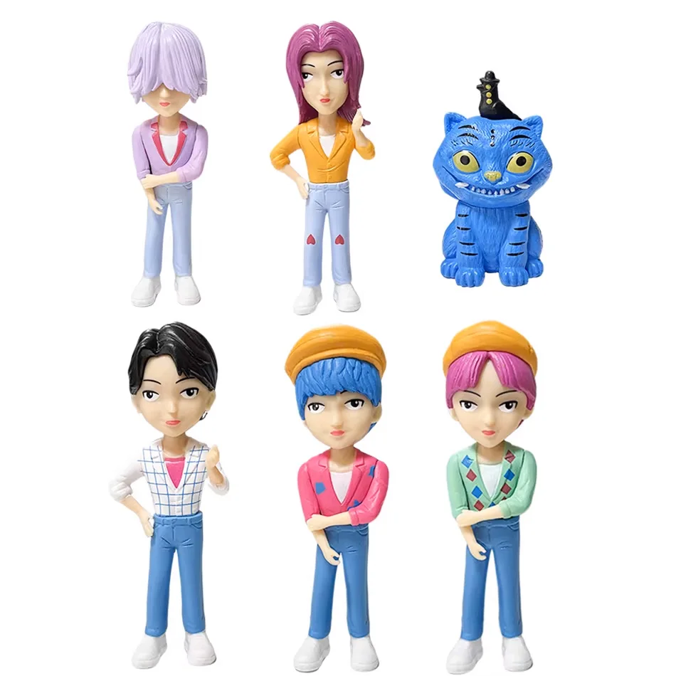 Anime kpop demônio caçadores figura modelo brinquedo dos desenhos animados periféricos de jogos mesa decoração coleção figuras modelo brinquedo para o presente do miúdo