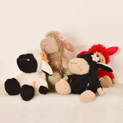 Nice Sheep Flower On Head Lamb Small Doll Soft Stuffed Plush Toy Girl boy Birthday Christmas Gift 25cm 1pc