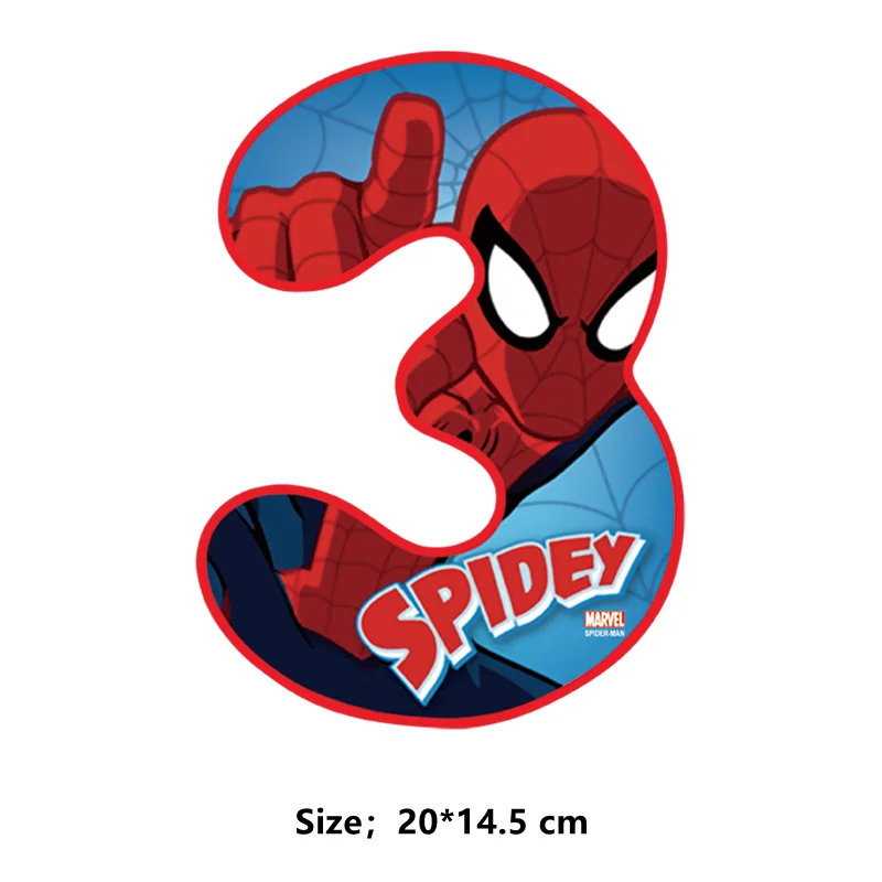 Disney SpiderMan kids numbers custom patch thermal stickers for children Iron on patches