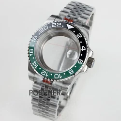 40mm NH35 watch case sapphire glass waterproof for NH34 NH35 NH36 movement 28.5mm dial sub gmt yacht case 20mm jubilee bracelet