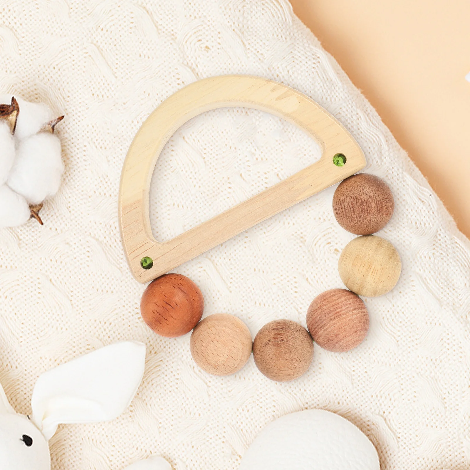 Chocalho de madeira para bebês, engraçado, educacional, agarrar, brincando infantil, aprendizagem, superfície macia, portátil, som de chocalho para recém-nascidos