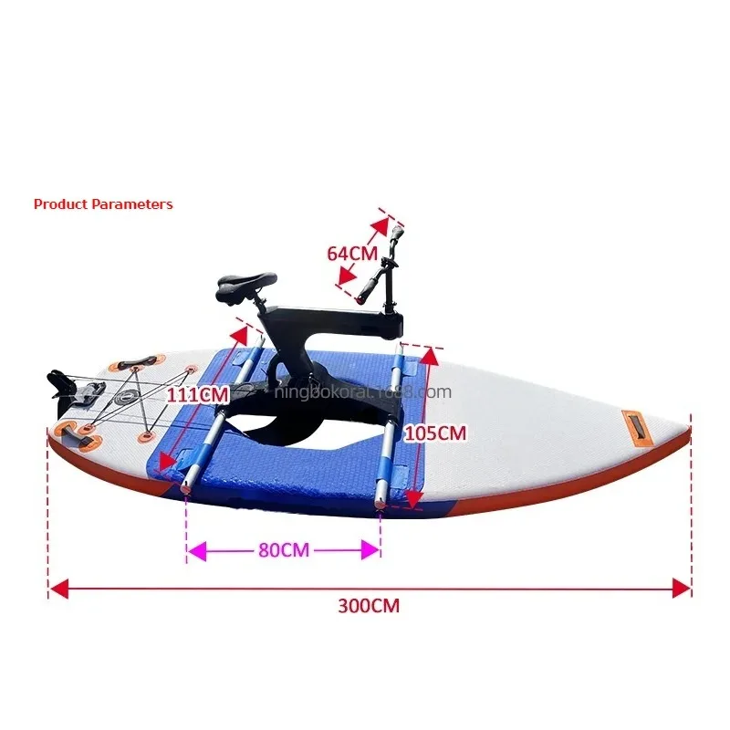 

2-in-1 Inflatable SUP & Water Bike Combo, Foldable PE Pedal System for Adults, All-in-One Floating Board forLake&Sea Recreation