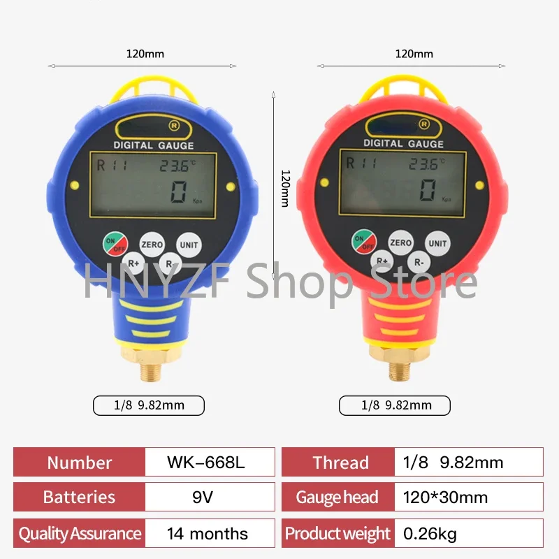 WK-6881H/L WK-6881HC/Lc Single Meter Digital Display Electronic LCD Air Conditioning Refrigerant Pressure Gauge