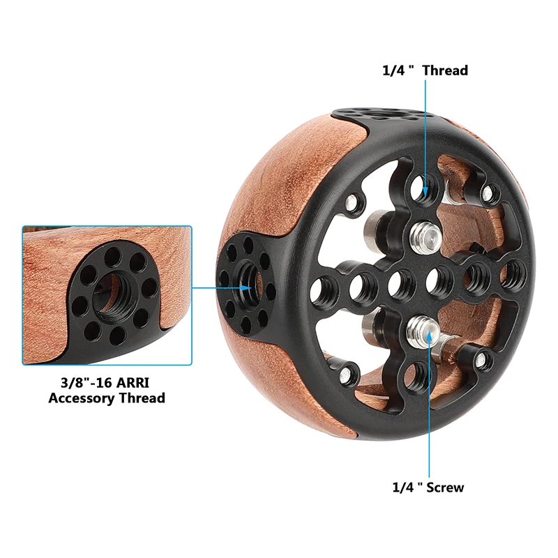 Kayulin Arca-Type Wooden Handgrip With Quick Release Compatible for Camera camera cage Kits Shoulder Rig Mount DIY Accessorise