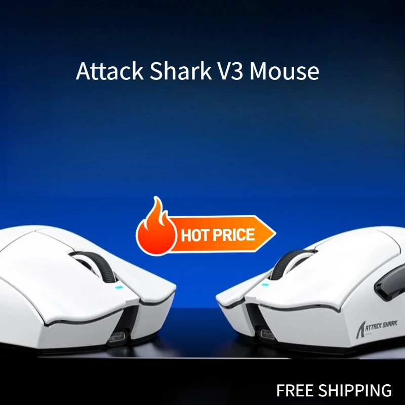 Attack Shark V3 PAW3311 Gaming Mouse, 25000 DPI, 100M Clicks OMRON Switch, 1KHz Tri-Mode Wireless Mouse for FPS
