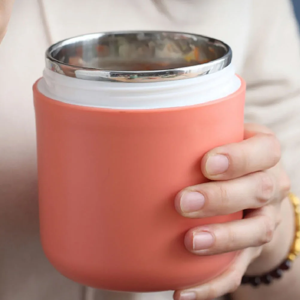 

2pcs Stainless Steel Soup Cup Portable Leak-Proof Breakfast Container Thermal Insulation Food Jar For Office School Home