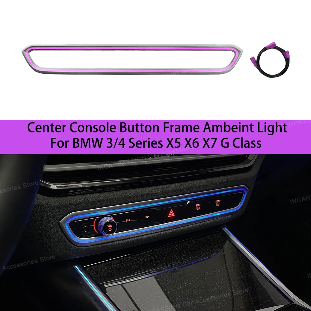 

Center console button frame ambeint light For BMW 3/4 Series G20 G22 G26 X5 X6 X7 G05 G06 G07 Decorative Air Vent light