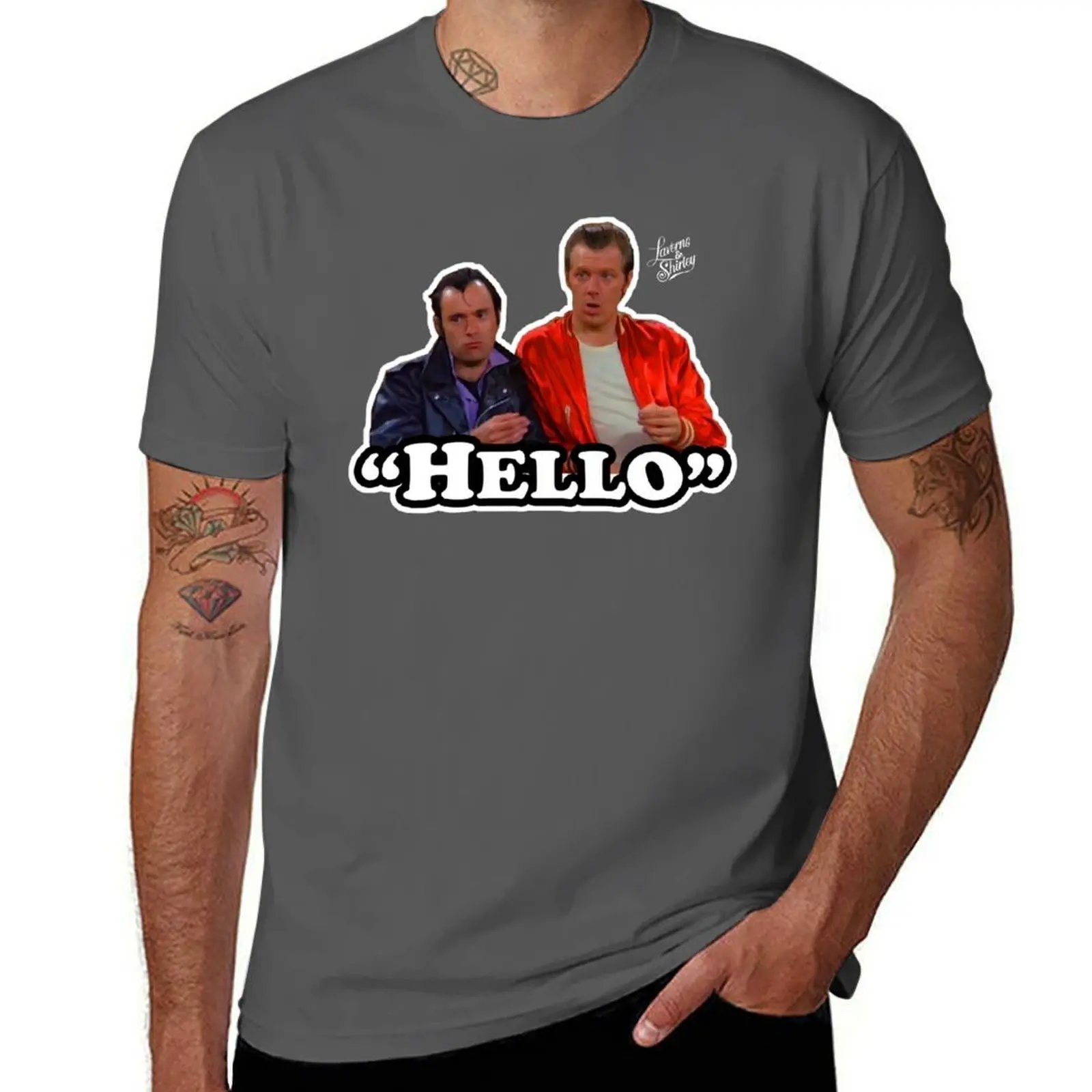 

Hello Lenny and Squiggy Retro Laverne and Shirley 70s Tribute T-Shirt Outdoor Sports Lightweight Tee