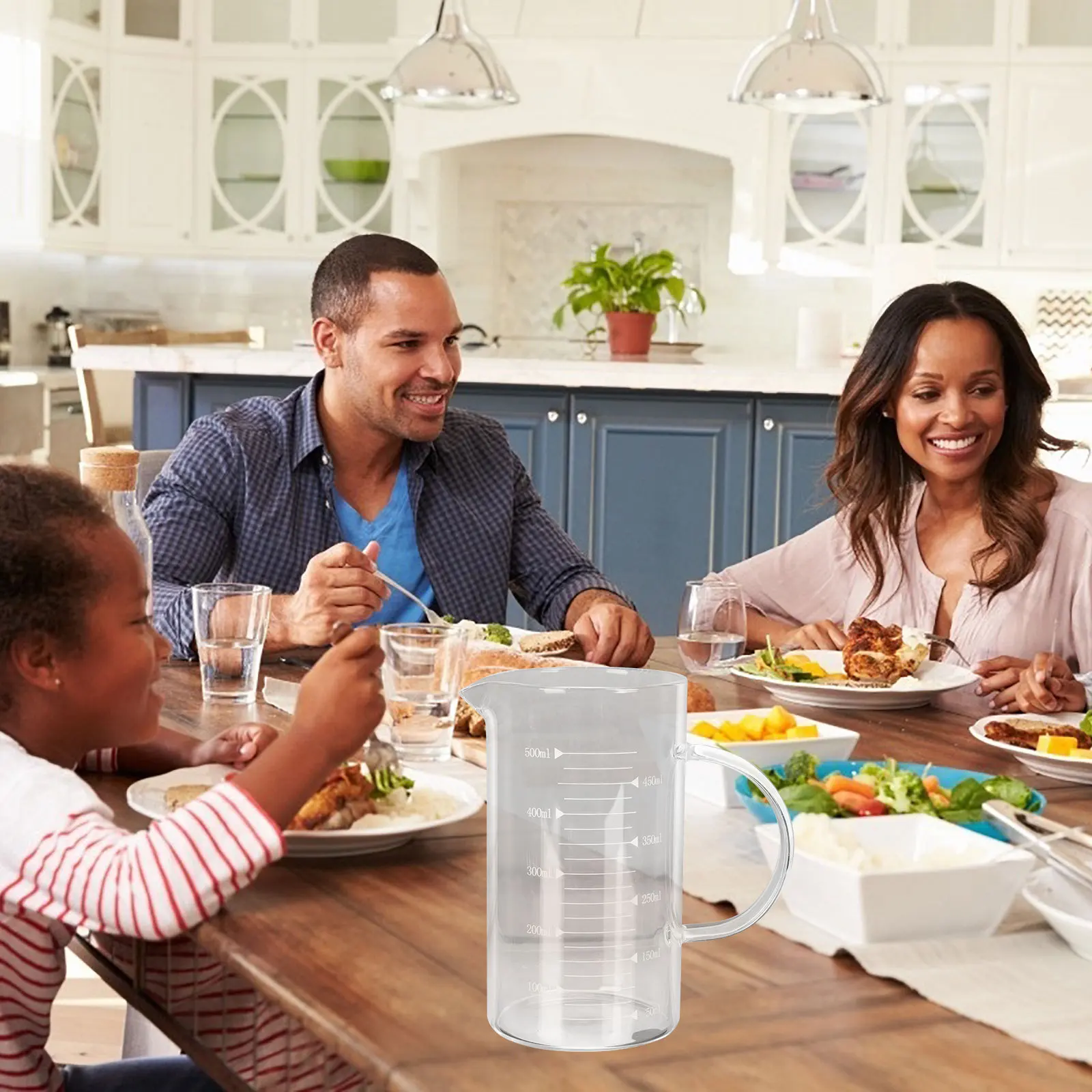 

Premium Glass Drinking Cup Heat Resistant Graduated Mug for Water Coffee Tea Juice Milk Kitchen Storage Beverage Container