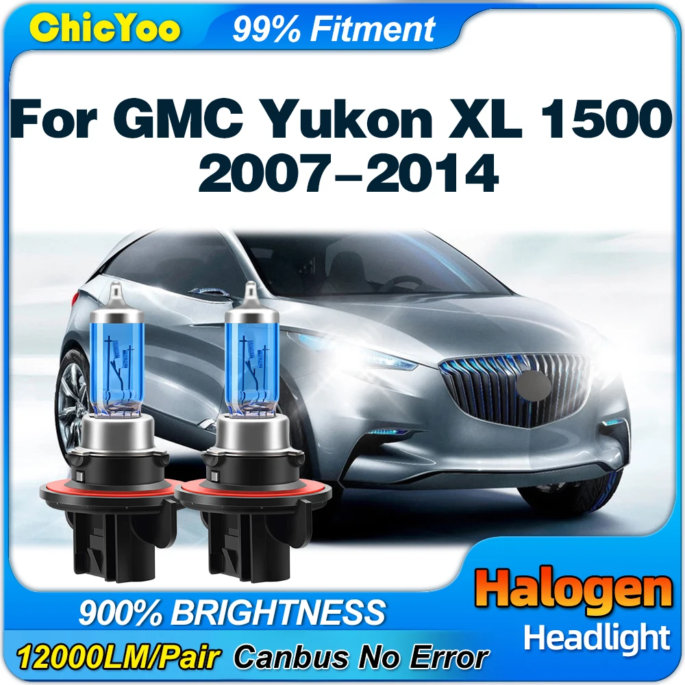 

100W Super Bright Halogen Lights Bulb 12000LM Car Headlight 6000K White For GMC Yukon XL 1500 2007-2009 2010 2011 2012 2013 2014