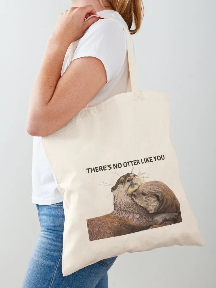

Otter couple - Otter art wall art wildlife art mate family swim Tote Bag shopping trolley bag Women's shopper bag