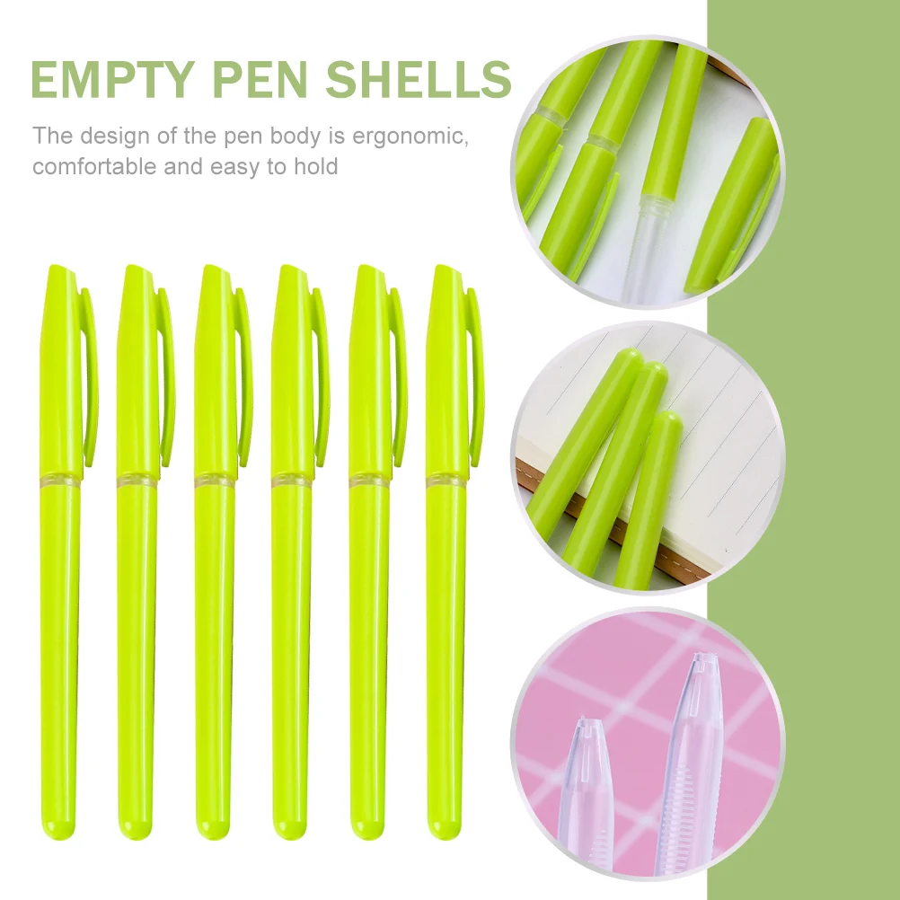 

50pcs Pen Holders Empty Covers Clear Tubes for Pens Shells Bulk PP Student Stationery Design Protect Leaks